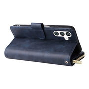 For Samsung Galaxy S25 5G 9-Card Slots Zipper Wallet Bag Leather Phone Case(Blue)