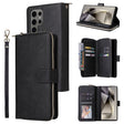 For Samsung Galaxy S25 Ultra 5G 9-Card Slots Zipper Wallet Bag Leather Phone Case(Black) - Galaxy S25 Ultra 5G Cases by PMC TechLife | Online Shopping South Africa | PMC TechLife | Buy Now Pay Later Mobicred