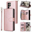 For Samsung Galaxy S25 Ultra 5G 9-Card Slots Zipper Wallet Bag Leather Phone Case(Rose Gold) - Galaxy S25 Ultra 5G Cases by PMC TechLife | Online Shopping South Africa | PMC TechLife | Buy Now Pay Later Mobicred