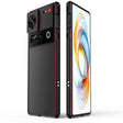 For ZTE nubia Z70 Ultra Aurora Series Lens Protector + Metal Frame Phone Case(Black Red) - ZTE Cases by PMC TechLife | Online Shopping South Africa | PMC TechLife | Buy Now Pay Later Mobicred
