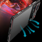 For ZTE nubia Z70 Ultra Aurora Series Lens Protector + Metal Frame Phone Case(Black Silver)
