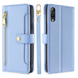 For Rakuten Hand 5G Sheep Texture Cross-body Zipper Wallet Leather Phone Case(Blue) - More Brand by PMC TechLife | Online Shopping South Africa | PMC TechLife | Buy Now Pay Later Mobicred
