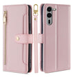 For Fujitsu Arrows We2 Plus Sheep Texture Cross-body Zipper Wallet Leather Phone Case(Pink) - More Brand by PMC TechLife | Online Shopping South Africa | PMC TechLife | Buy Now Pay Later Mobicred