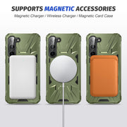 For Samsung Galaxy S25 5G MagSafe Magnetic Shockproof Phone Case with Ring Holder(Dark Green)