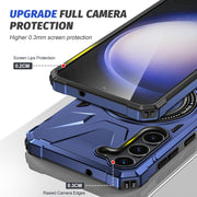 For Samsung Galaxy S25+ 5G MagSafe Magnetic Shockproof Phone Case with Ring Holder(Navy Blue)