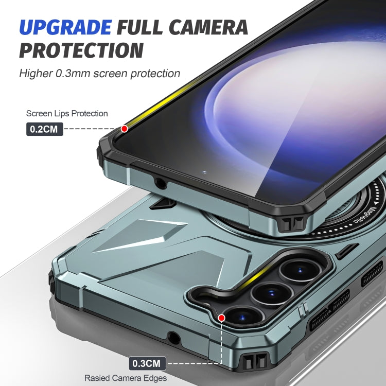 For Samsung Galaxy S25+ 5G MagSafe Magnetic Shockproof Phone Case with Ring Holder(Green) - free shipping - PMC Jewellery - Order now!