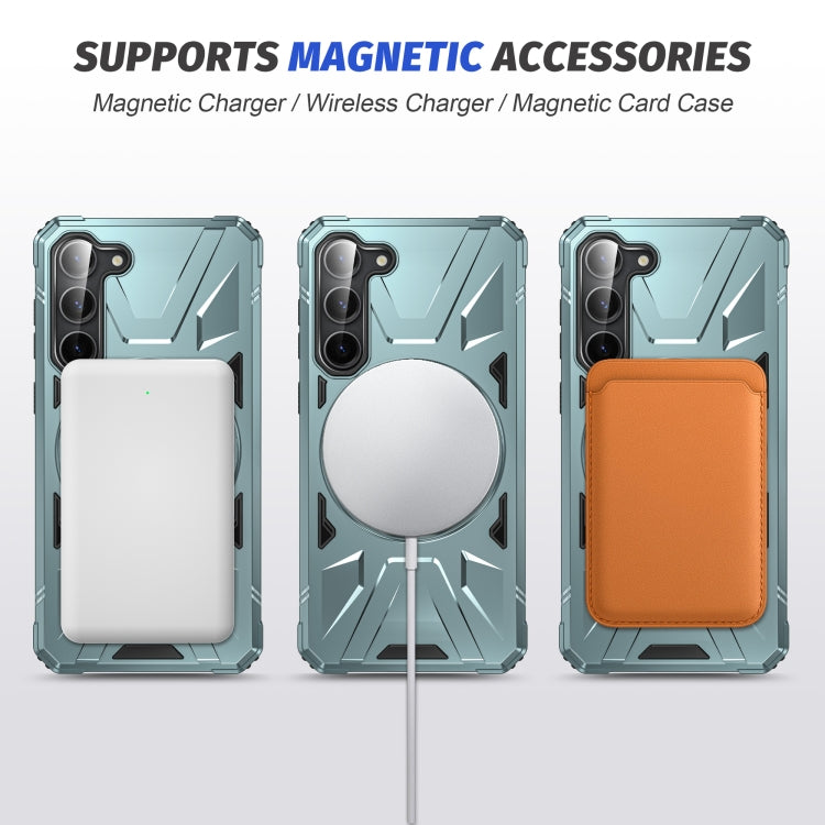 For Samsung Galaxy S25+ 5G MagSafe Magnetic Shockproof Phone Case with Ring Holder(Green) - free shipping - PMC Jewellery - Order now!