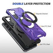 For Samsung Galaxy S25+ 5G MagSafe Magnetic Shockproof Phone Case with Ring Holder(Purple)