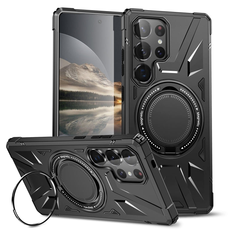 For Samsung Galaxy S25 Ultra 5G MagSafe Magnetic Shockproof Phone Case with Ring Holder(Black) - free shipping - PMC Jewellery - Order now!