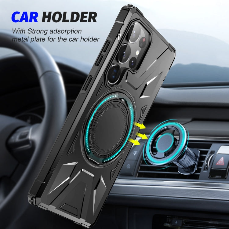 For Samsung Galaxy S25 Ultra 5G MagSafe Magnetic Shockproof Phone Case with Ring Holder(Black) - free shipping - PMC Jewellery - Order now!