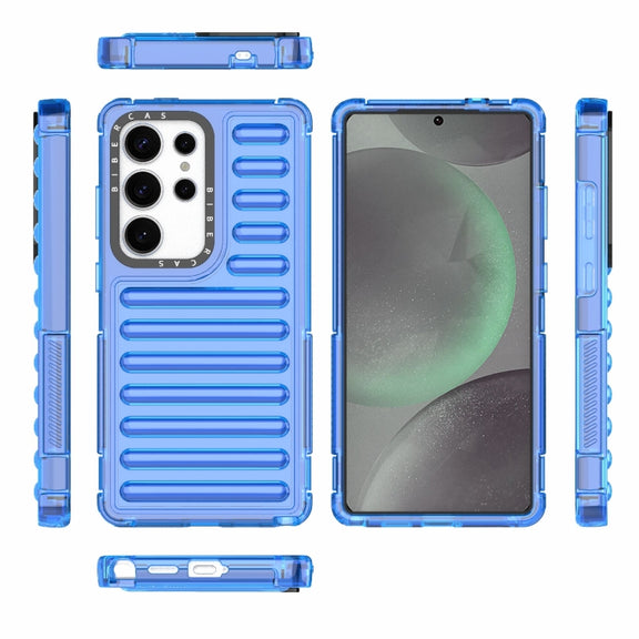 For Samsung Galaxy S25 Ultra 5G High Transparency TPU Hybrid PC Airbag Phone Case(Transparent Blue)
