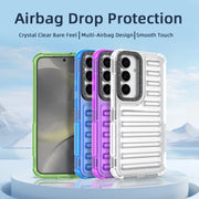 For Samsung Galaxy S25 5G High Transparency TPU Hybrid PC Airbag Phone Case(Peach Red)