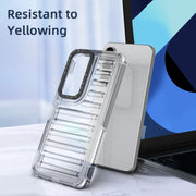 For Samsung Galaxy S25 5G High Transparency TPU Hybrid PC Airbag Phone Case(Peach Red)