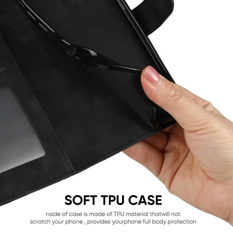For Samsung Galaxy S25 Ultra 5G Skin Feel Geometric Lines Leather Phone Case(Black)