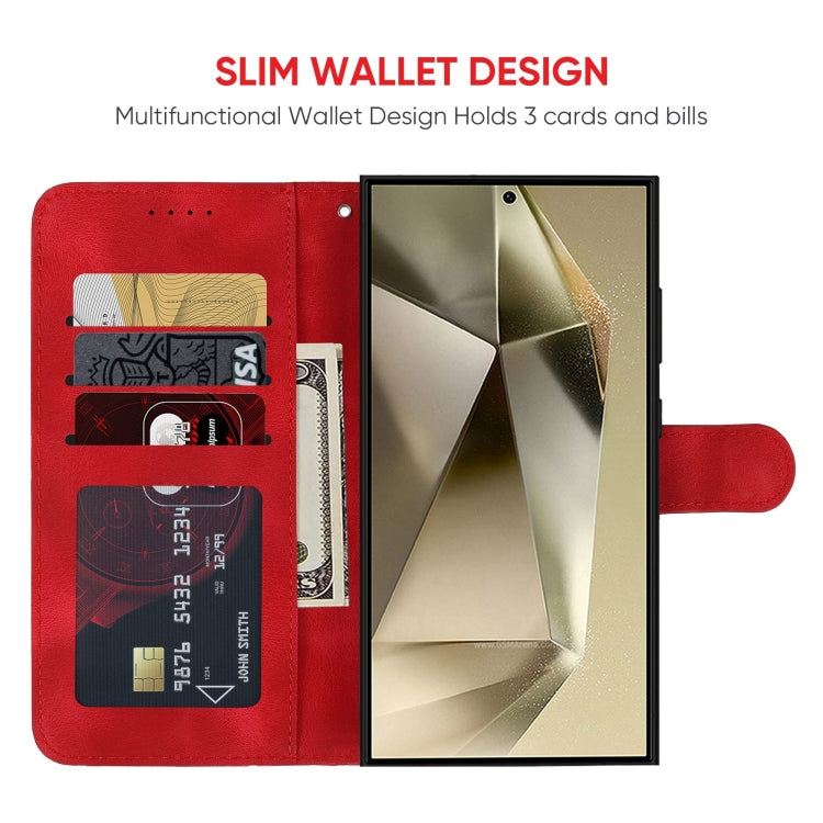 For Samsung Galaxy S25 Ultra 5G Skin Feel Geometric Lines Leather Phone Case(Red) - Galaxy S25 Ultra 5G Cases by PMC TechLife | Online Shopping South Africa | PMC TechLife | Buy Now Pay Later Mobicred