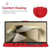 For Samsung Galaxy S25 Ultra 5G Skin Feel Geometric Lines Leather Phone Case(Red)