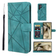 For Samsung Galaxy S25 Ultra 5G Skin Feel Geometric Lines Leather Phone Case(Green) - Galaxy S25 Ultra 5G Cases by PMC TechLife | Online Shopping South Africa | PMC TechLife | Buy Now Pay Later Mobicred