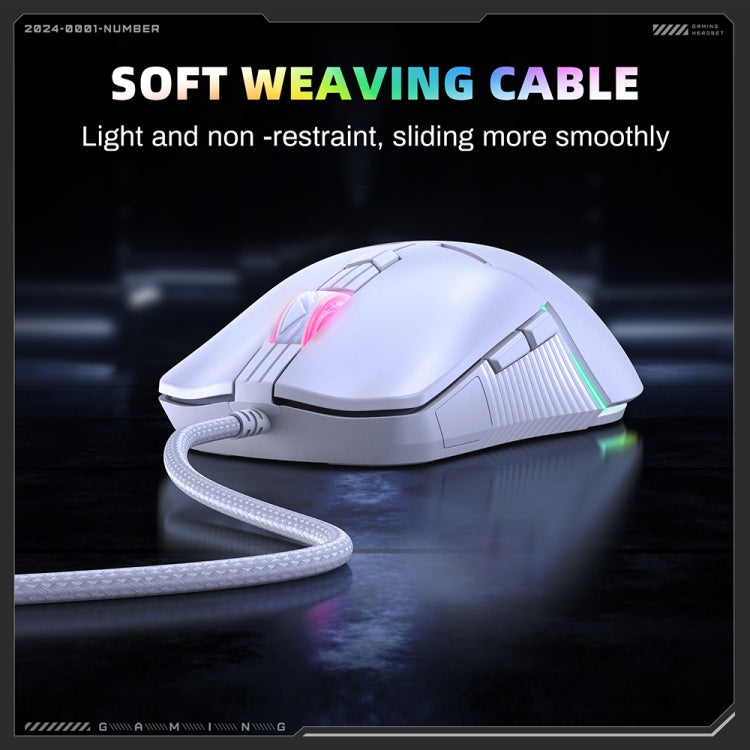 ONIKUMA CW929 RGB 6400DPI Wired Mouse(White) - free shipping - PMC TechLife - Order now!