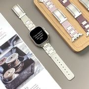 For Apple Watch 46mm / 49mm / 45mm / 44mm T-shaped Magnetic Buckle Stainless Steel Rubber Watch Band(Beige Starlight Buckle)