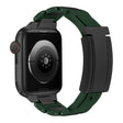 For Apple Watch 42mm / 41mm / 40mm / 38mm T-shaped Magnetic Buckle Stainless Steel Rubber Watch Band(Pine Green Black Buckle) - free shipping - PMC TechLife - Order now!