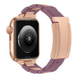 For Apple Watch 42mm / 41mm / 40mm / 38mm T-shaped Magnetic Buckle Stainless Steel Rubber Watch Band(Smoky Purple Rose Gold Buckle) - free shipping - PMC TechLife - Order now!