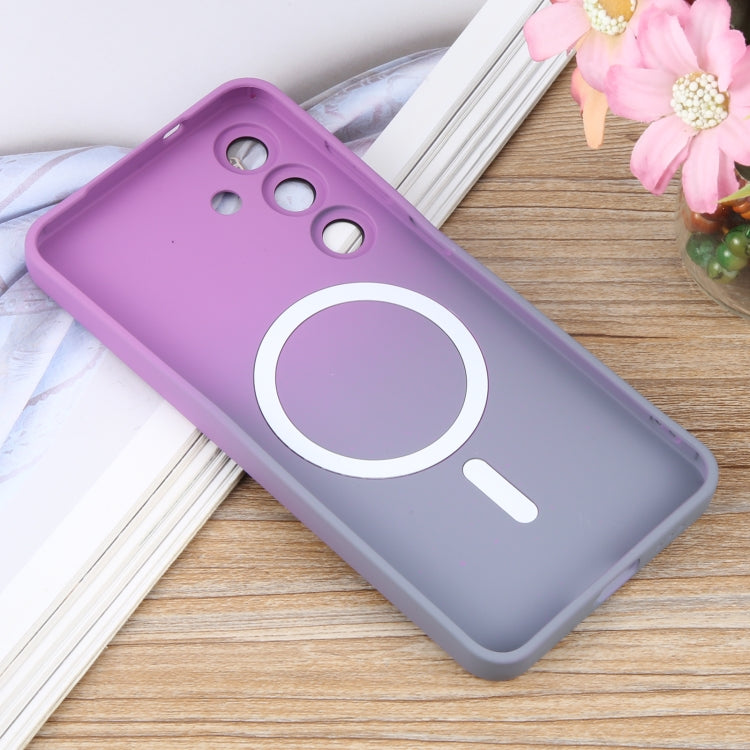 For Samsung Galaxy S25 5G Liquid TPU Silicone Gradient MagSafe Phone Case(Purple Grey) - Galaxy S25 5G Cases by PMC TechLife | Online Shopping South Africa | PMC TechLife | Buy Now Pay Later Mobicred