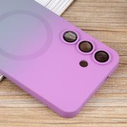 For Samsung Galaxy S25 5G Liquid TPU Silicone Gradient MagSafe Phone Case(Purple Grey)