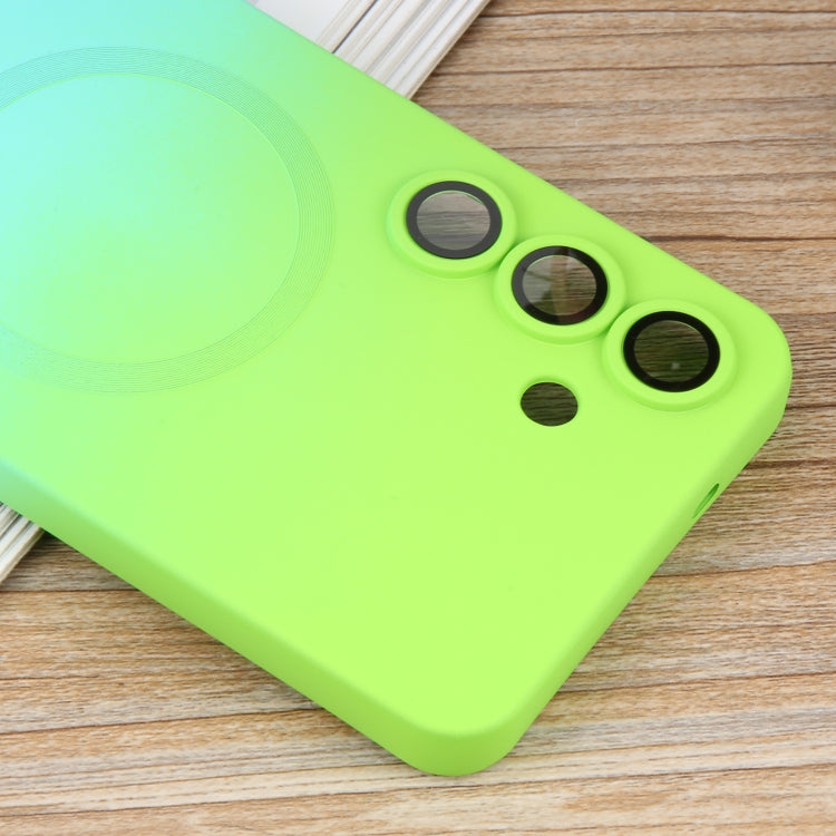 For Samsung Galaxy S25 5G Liquid TPU Silicone Gradient MagSafe Phone Case(Cyan Blue) - Galaxy S25 5G Cases by PMC TechLife | Online Shopping South Africa | PMC TechLife | Buy Now Pay Later Mobicred