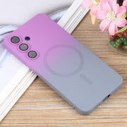 For Samsung Galaxy S25+ 5G Liquid TPU Silicone Gradient MagSafe Phone Case(Purple Grey)