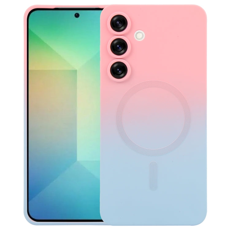 For Samsung Galaxy S25+ 5G Liquid TPU Silicone Gradient MagSafe Phone Case(Pink Blue) - Galaxy S25+ 5G Cases by PMC TechLife | Online Shopping South Africa | PMC TechLife | Buy Now Pay Later Mobicred
