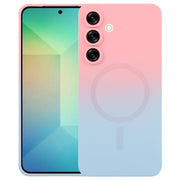 For Samsung Galaxy S25+ 5G Liquid TPU Silicone Gradient MagSafe Phone Case(Pink Blue)