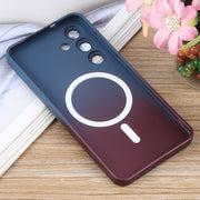 For Samsung Galaxy S25+ 5G Liquid TPU Silicone Gradient MagSafe Phone Case(Blue Purple)