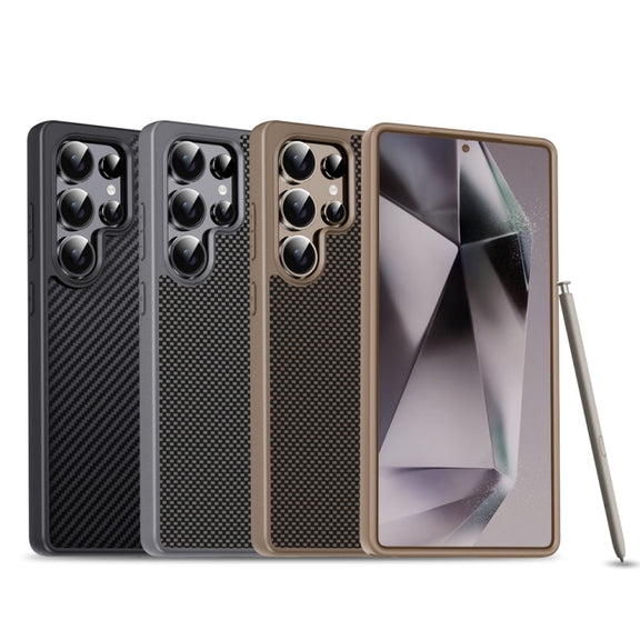 For Samsung Galaxy S25 Ultra 5G Pita Series TPU + PC Texture Phone Case(Black)