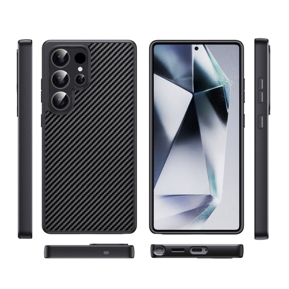 For Samsung Galaxy S25 Ultra 5G Pita Series TPU + PC Texture Phone Case(Black)