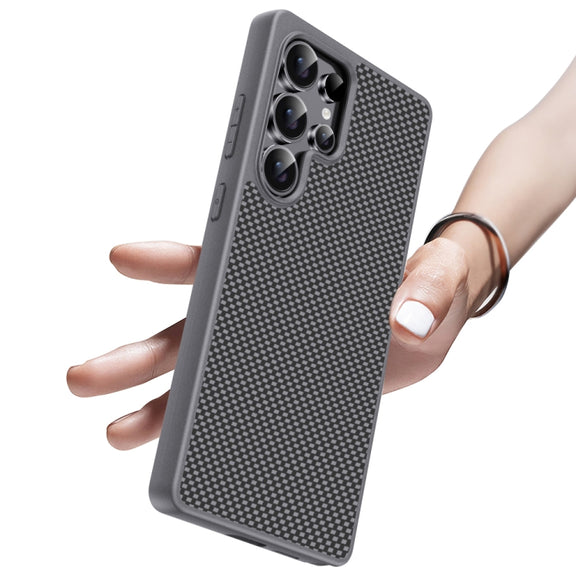 For Samsung Galaxy S25 Ultra 5G Pita Series TPU + PC Texture Phone Case(Black)