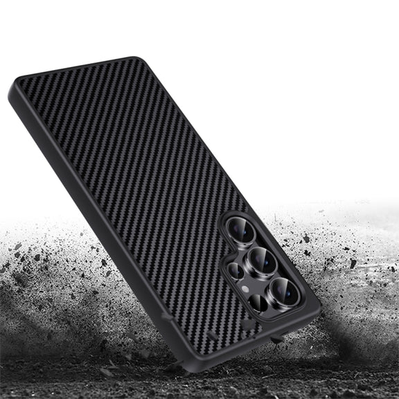 For Samsung Galaxy S25 Ultra 5G Pita Series TPU + PC Texture Phone Case(Black)