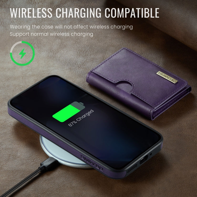 For Google Pixel 9 Pro XL DG.MING M6 Series RFID Tri-fold Card Bag Removable Leather Phone Case(Purple) - Google Cases by DG.MING | Online Shopping South Africa | PMC TechLife | Buy Now Pay Later Mobicred