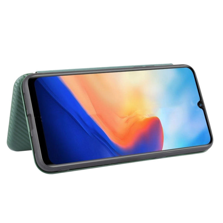 For Blackview A80 Carbon Fiber Texture Horizontal Flip TPU + PC + PU Leather Case with Card Slot(Green) - More Brand by PMC TechLife | Online Shopping South Africa | PMC TechLife | Buy Now Pay Later Mobicred