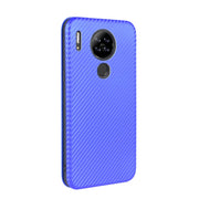 For Blackview A80 Carbon Fiber Texture Horizontal Flip TPU + PC + PU Leather Case with Card Slot(Blue)