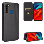 For Blackview A80 Pro Carbon Fiber Texture Horizontal Flip TPU + PC + PU Leather Case with Card Slot(Black)