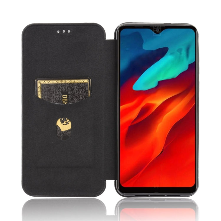 For Blackview A80 Pro Carbon Fiber Texture Horizontal Flip TPU + PC + PU Leather Case with Card Slot(Black)