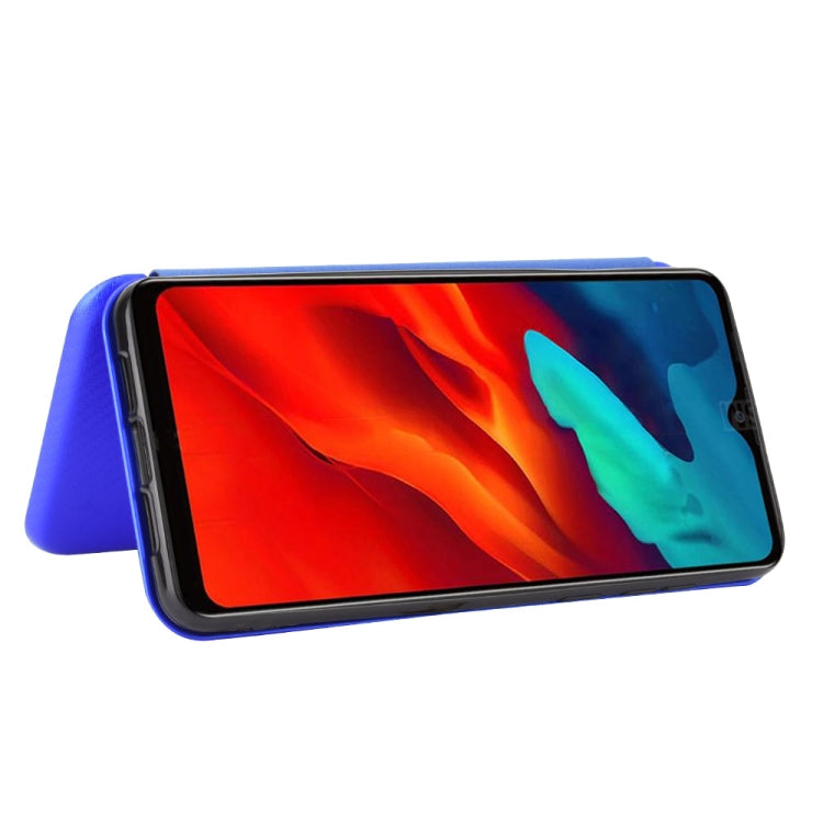 For Blackview A80 Pro Carbon Fiber Texture Horizontal Flip TPU + PC + PU Leather Case with Card Slot(Blue) - free shipping - PMC TechLife - Order now!