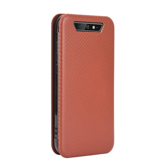 For Blackview BV5500 / BV5500 Pro / BV5500 Plus Carbon Fiber Texture Horizontal Flip TPU + PC + PU Leather Case with Card Slot(Brown)