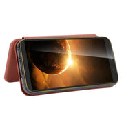 For Blackview BV5500 / BV5500 Pro / BV5500 Plus Carbon Fiber Texture Horizontal Flip TPU + PC + PU Leather Case with Card Slot(Brown)