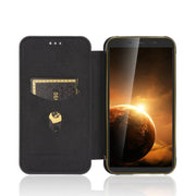 For Blackview BV5500 / BV5500 Pro / BV5500 Plus Carbon Fiber Texture Horizontal Flip TPU + PC + PU Leather Case with Card Slot(Black)