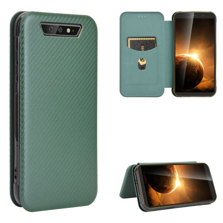 For Blackview BV5500 / BV5500 Pro / BV5500 Plus Carbon Fiber Texture Horizontal Flip TPU + PC + PU Leather Case with Card Slot(Green) - More Brand by PMC TechLife | Online Shopping South Africa | PMC TechLife | Buy Now Pay Later Mobicred