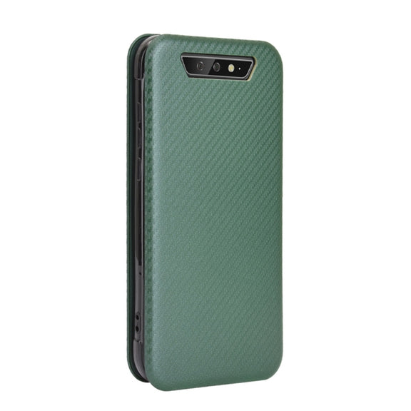 For Blackview BV5500 / BV5500 Pro / BV5500 Plus Carbon Fiber Texture Horizontal Flip TPU + PC + PU Leather Case with Card Slot(Green)