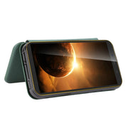 For Blackview BV5500 / BV5500 Pro / BV5500 Plus Carbon Fiber Texture Horizontal Flip TPU + PC + PU Leather Case with Card Slot(Green)