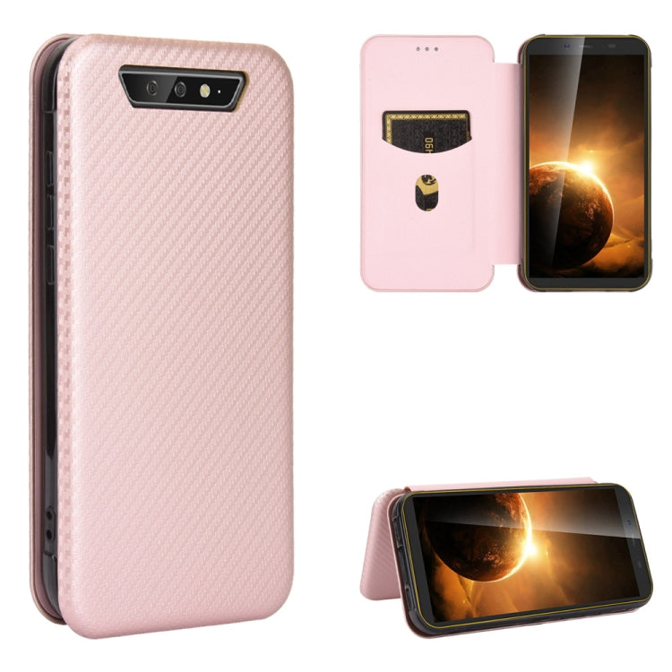 For Blackview BV5500 / BV5500 Pro / BV5500 Plus Carbon Fiber Texture Horizontal Flip TPU + PC + PU Leather Case with Card Slot(Pink) - More Brand by PMC TechLife | Online Shopping South Africa | PMC TechLife | Buy Now Pay Later Mobicred