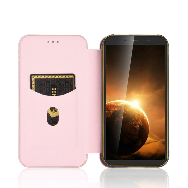 For Blackview BV5500 / BV5500 Pro / BV5500 Plus Carbon Fiber Texture Horizontal Flip TPU + PC + PU Leather Case with Card Slot(Pink) - More Brand by PMC TechLife | Online Shopping South Africa | PMC TechLife | Buy Now Pay Later Mobicred